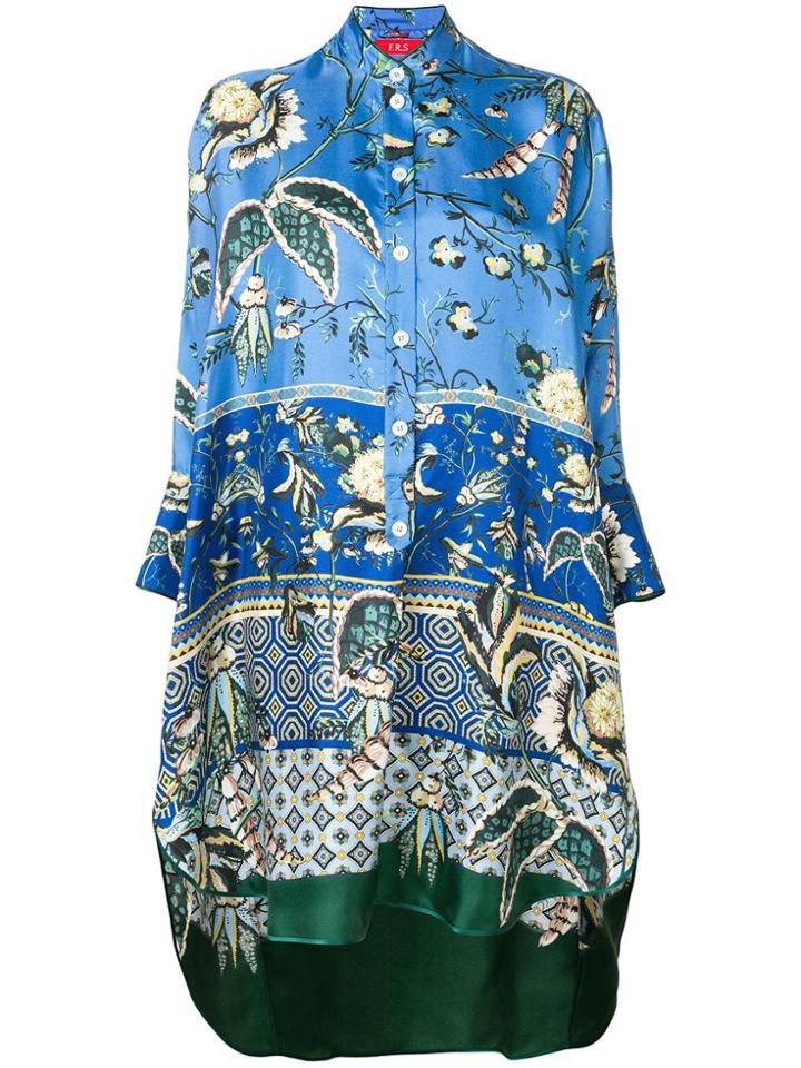 F.r.s For Restless Sleepers Tropical Print Drape Tunic - Blue