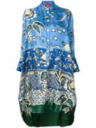 F.r.s For Restless Sleepers Tropical Print Drape Tunic - Blue