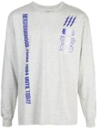 Neighborhood Graphic Print Logo Sweatshirt - Grey