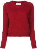 Alexandra Golovanoff Knitted V-neck Sweater - Red