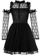 Manoush - Cold-shoulder Lace Dress - Women - Cotton/nylon/polyester - 40, Black, Cotton/nylon/polyester