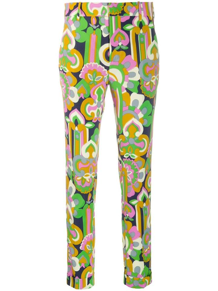 La Doublej Printed Slim Fit Trousers - Pink