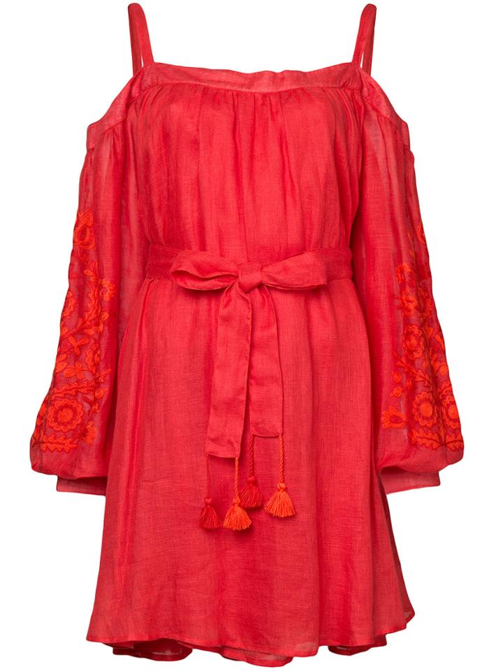 March 11 Cold-shoulder Embroidered Dress