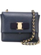 Salvatore Ferragamo 'ginny' Crossbody Bag, Women's, Blue, Cotton/calf Leather/rayon