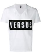 Versus Distressed Logo T-shirt, Men's, Size: Xl, White, Cotton
