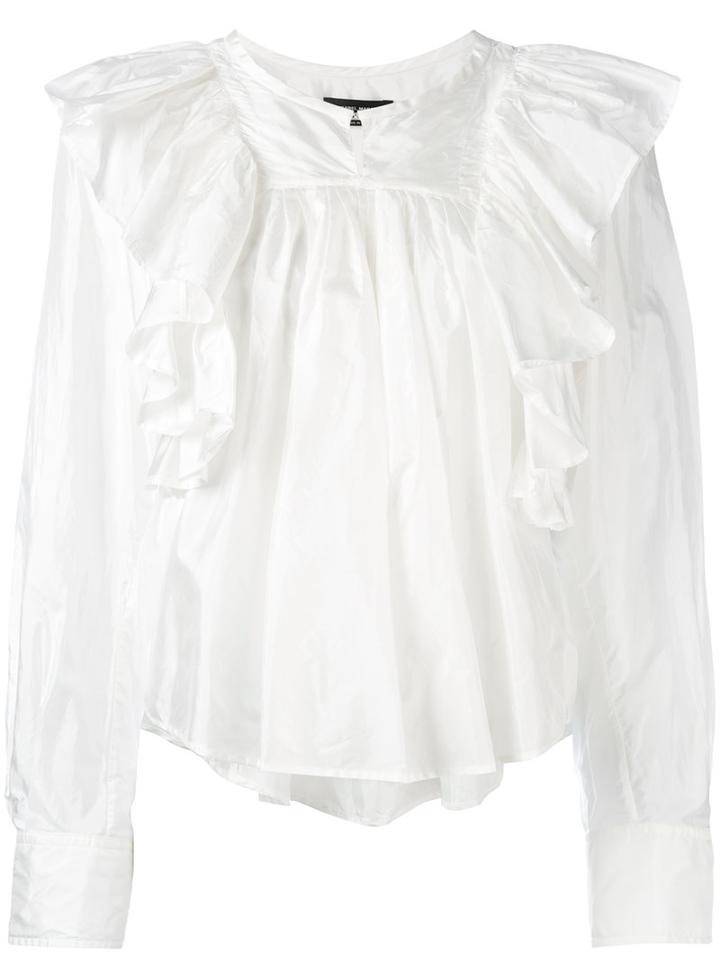 Isabel Marant - Arlington Ruffled Blouse - Women - Silk/polyamide - 36, Women's, White, Silk/polyamide