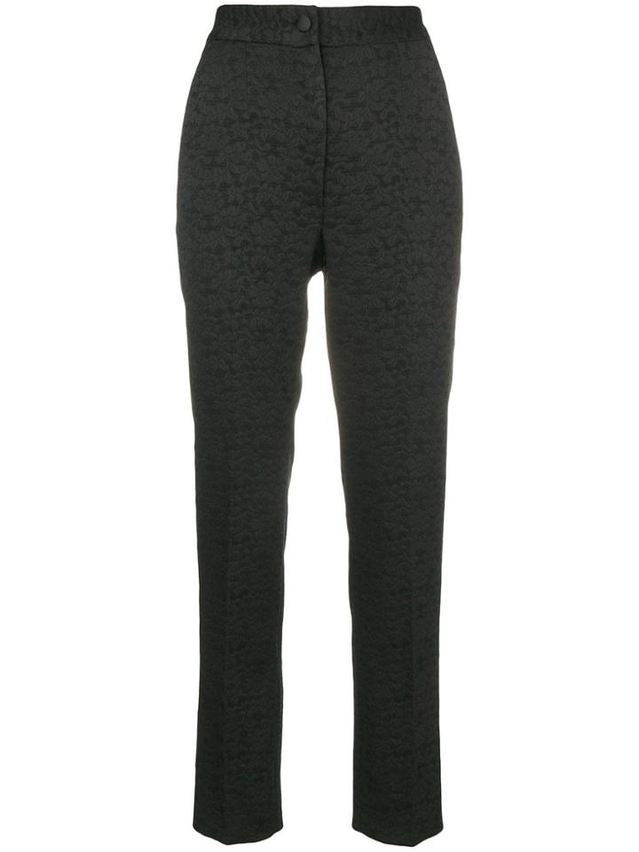 Dolce & Gabbana Cropped High Waisted Trousers - Black