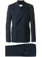 Maison Margiela Striped Double Breasted Suit - Blue