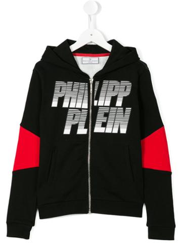 Philipp Plein Kids - Graphic Zipped Hoodie - Kids - Cotton - 12 Yrs, Black