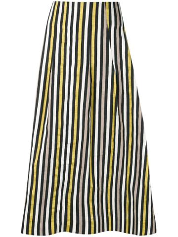 Isa Arfen Striped Straight Skirt - Black