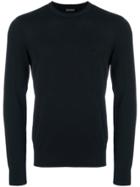 Emporio Armani Slim Fit Logo Sweater - Blue