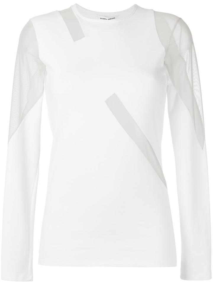 Gloria Coelho - Tulle Panel Blouse - Women - Cotton/spandex/elastane - Pp, White, Cotton/spandex/elastane