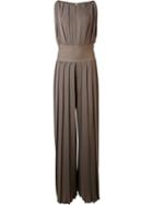 By. Bonnie Young Pleated Jumpsuit, Women's, Size: 4, Brown, Virgin Wool/viscose/polyamide