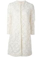 Giambattista Valli Embroidered Coat, Women's, Size: 46, White, Cotton/polyester/polyamide/silk