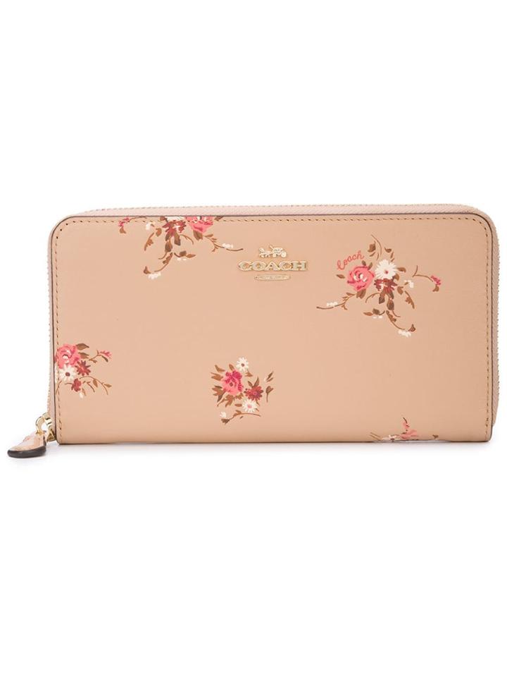 Coach Floral Print Accordion Purse - Neutrals