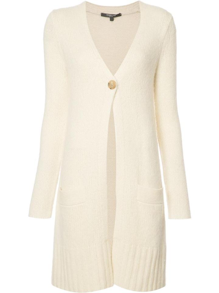 Derek Lam One Button Cardigan, Women's, Size: Large, Nude/neutrals, Silk/cashmere
