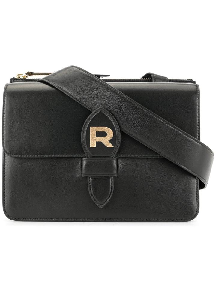 Rochas Foldover Logo Crossbody Bag - Black
