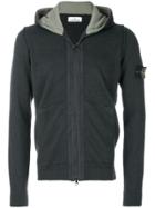 Stone Island Contrast Colour Zip Hoodie - Blue