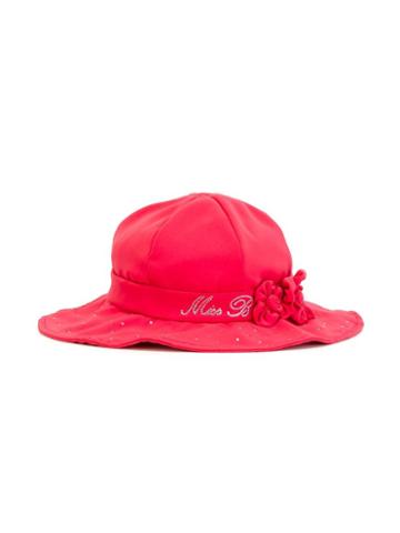 Miss Blumarine Embellished Sun Hat, Girl's, Size: 56 Cm, Pink/purple