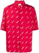 Aries Logo Print Bowling Shirt - Red