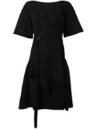 Jil Sander Navy Boat Neck Dress, Women's, Size: 40, Black, Polyester/acetate/cupro