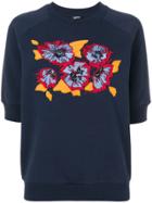Jil Sander Navy Floral Shortsleeved Sweatshirt - Blue