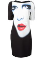 Jeremy Scott - Face Print Dress - Women - Polyester/other Fibers - 42, Black, Polyester/other Fibers