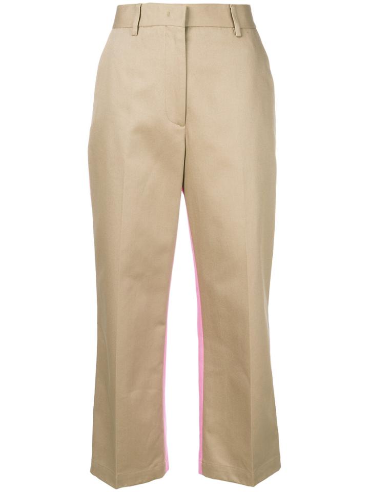 Msgm Bicolour Trousers - Nude & Neutrals