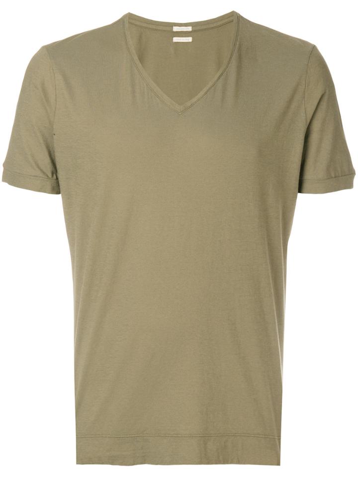 Massimo Alba V-neck T-shirt - Green