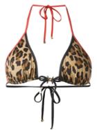 Dsquared2 Leopard Print Triangle Bikini Top
