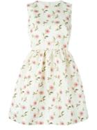 Red Valentino Sleeveless Floral Print Dress, Women's, Size: 42, Nude/neutrals, Polyester/acetate