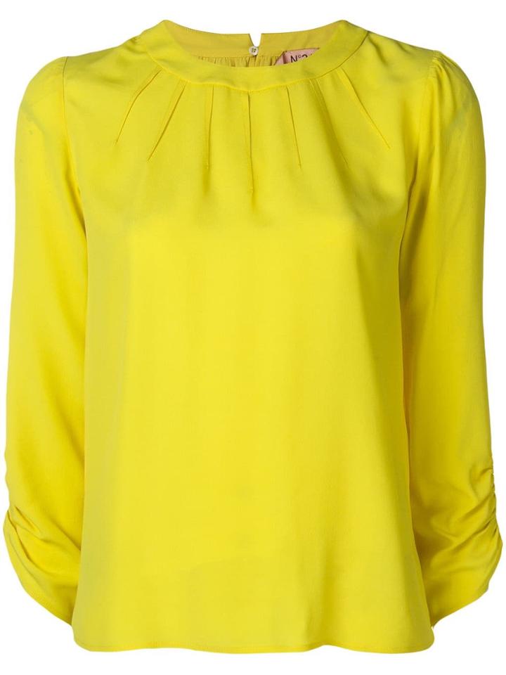 No21 Pleated Blouse - Yellow & Orange