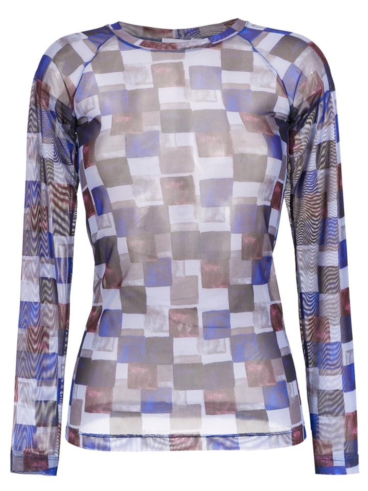 Mara Mac Printed Tulle Blouse - Multicolour
