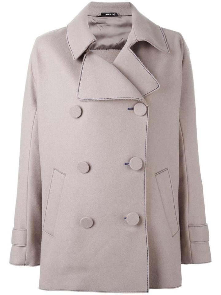 Maison Margiela Double Breasted Car Coat, Women's, Size: 42, Nude/neutrals, Virgin Wool/cashmere/viscose/cotton