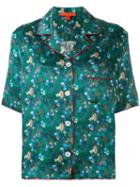 Hilfiger Collection - Floral Print Shortsleeved Shirt - Women - Silk - 4, Green, Silk