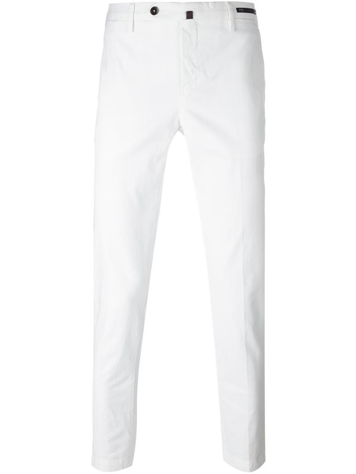 Pt01 Slim-fit Chinos, Men's, Size: 52, White, Cotton/spandex/elastane