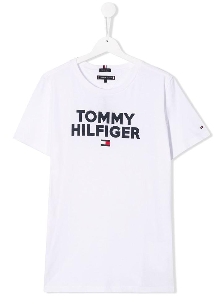 Tommy Hilfiger Junior Printed Logo T-shirt - White