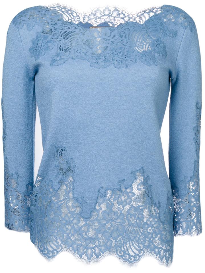 En Route V-back Blouse - Blue