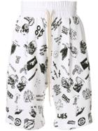 Herman Skull Print Shorts - White