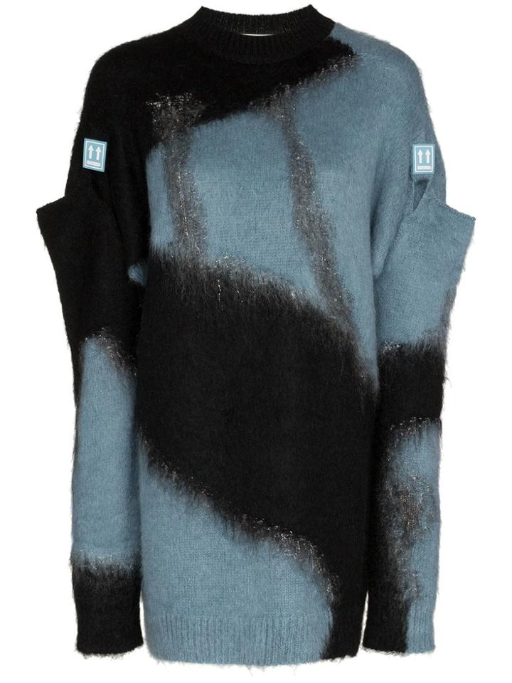 Off-white Oversized Sleeve Detail Jumper - Blue