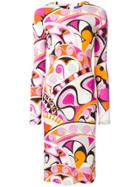 Emilio Pucci Printed Long-sleeve Midi Dress - Multicolour