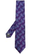 Canali Paisley Print Tie - Purple
