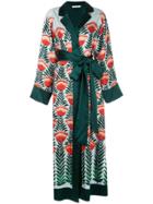 Oscar De La Renta Tulip Printed Wrap Dress - Blue