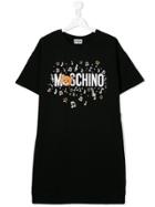 Moschino Kids Teen Logo Print T-shirt Dress - Black