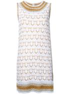 Missoni - Patterned Knit Mini Dress - Women - Cotton/polyester/cupro - 46, White, Cotton/polyester/cupro
