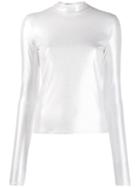 Patrizia Pepe Fitted Mock Neck Top - White