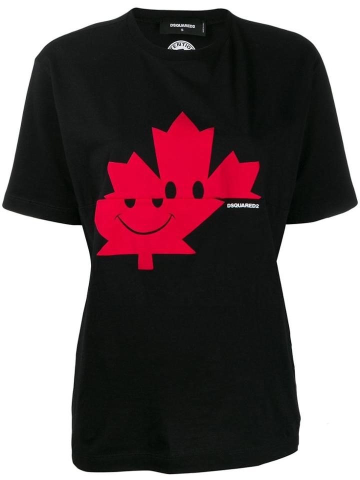 Dsquared2 Leaf Print T-shirt - Black