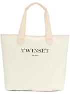 Twin-set Logoed Heart Tote Bag - Nude & Neutrals