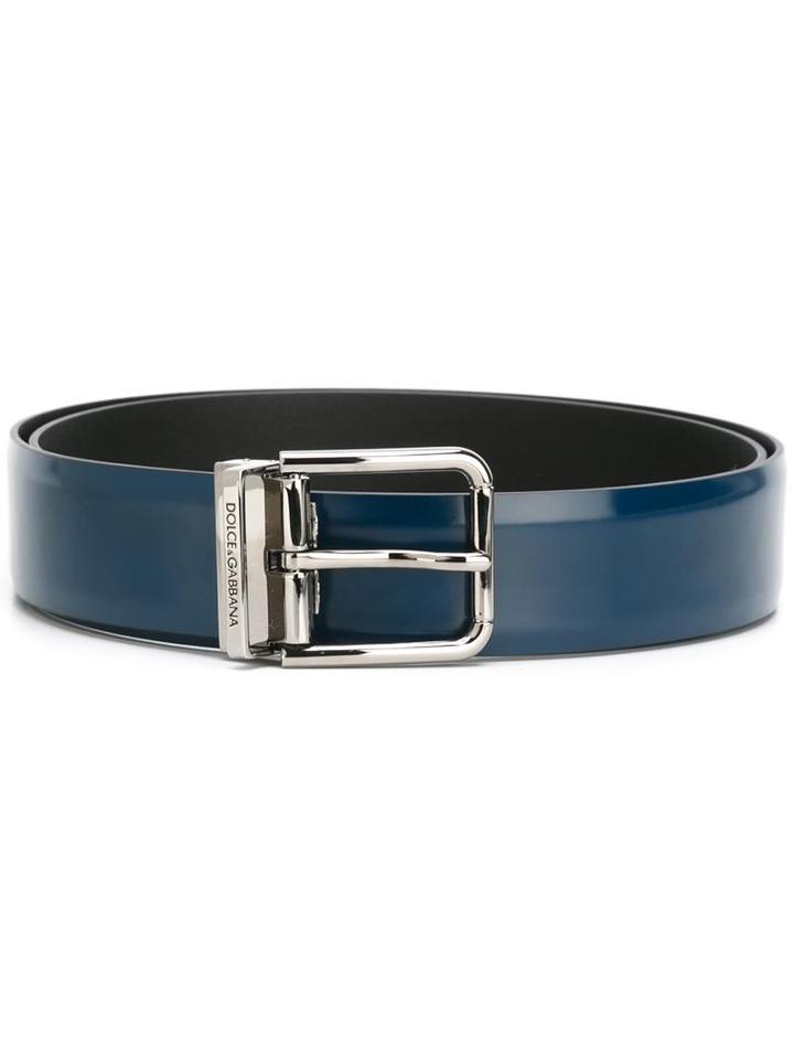 Dolce & Gabbana Classic Belt, Men's, Size: 90, Blue, Calf Leather/metal (other)