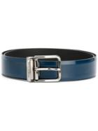 Dolce & Gabbana Classic Belt, Men's, Size: 90, Blue, Calf Leather/metal (other)